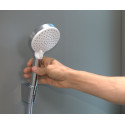 Dušas komplekti HANSGROHE Crometta 100 White/Chrome, 2 funkies, (dažāda garuma izvēle)