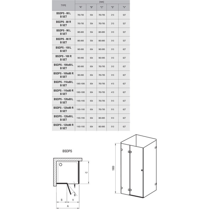 Shower cabin Ravak Brilliant BSDPS