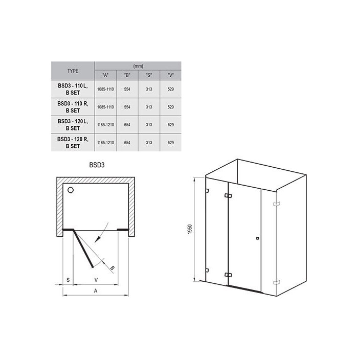 Shower doors RAVAK Brilliant BSD3
