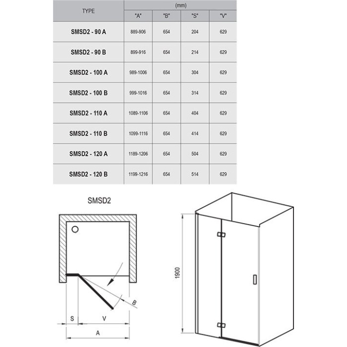 Shower doors RAVAK SmartLine SMSD2
