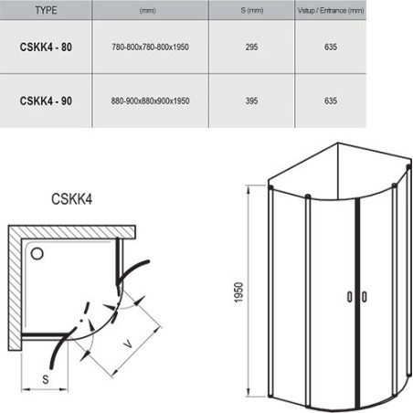 Shower cabin RAVAK Chrome CSKK4