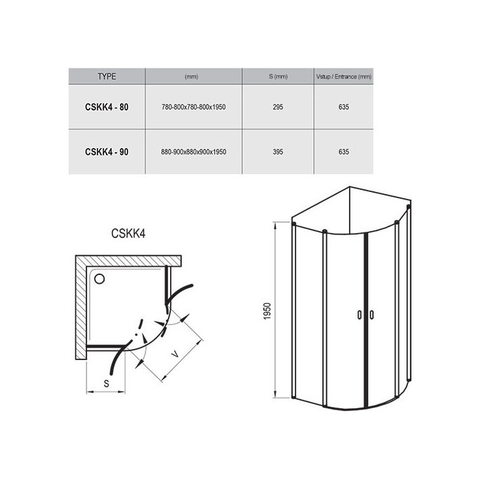 Shower cabin RAVAK Chrome CSKK4