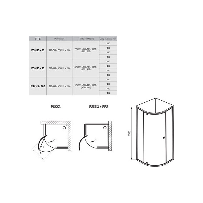 Shower cabin RAVAK Pivot PSKK3