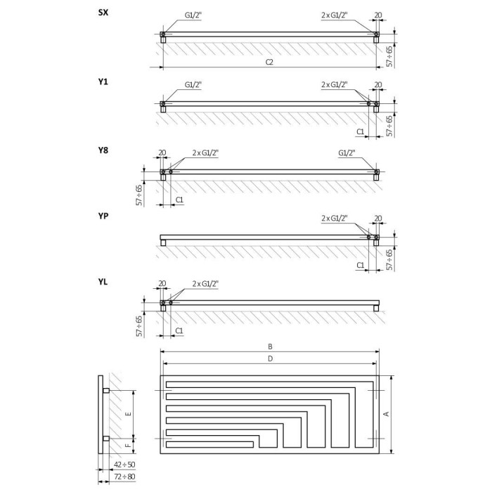 Towel rail TERMA ANGUS H