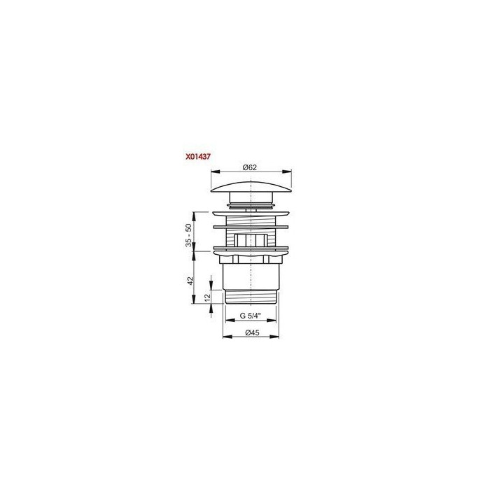 Bottom valve low head Click Clack RAVAK universal, chrome-plated