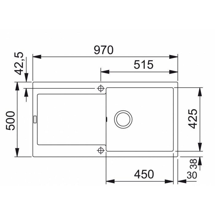 Stoneware (granite) sink FRANKE MARIS MRG 611-100XL, stone gray
