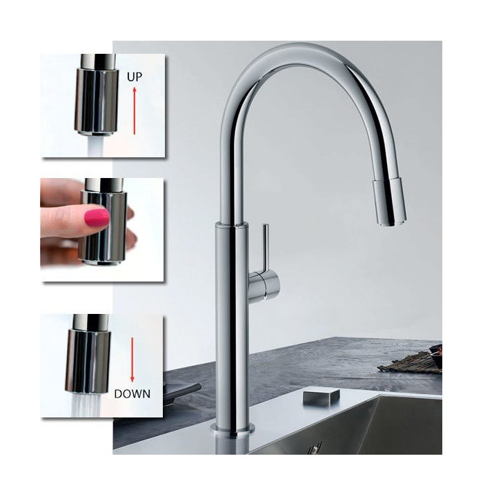 Kitchennis (plautuvės) maišytuvas FRANKE PESCARA Up & Down, juoda matinė