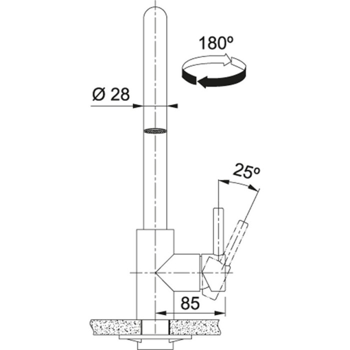 Смеситель для кухни (мойки) FRANKE KUBUS, с выдвижным шлангом, корпус из нержавеющей стали