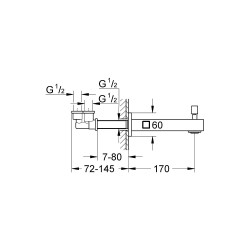 Knābis vannai GROHE EuroCube 170 mm, 13304000