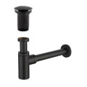 Sifons izlietnei ALCA PLAST 1 1/4"" x 32 mm, melnmatains