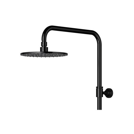 Black super-plaster thermostatic shower system OMNIRES Y1244LUXBL with metal shower head