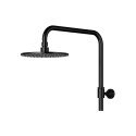 Black super-plaster thermostatic shower system OMNIRES Y1244LUXBL with metal shower head