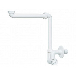 Siphon space-saving for a washbasin with a sinker, without valve HL 1 1/4"" x 40 mm, HL137/40