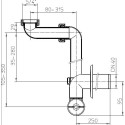 Siphon space-saving for a washbasin with a sinker, without valve HL 1 1/4"" x 40 mm, HL137/40