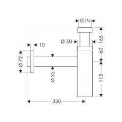 Sifons izlietnei HANSGROHE Flowstar S 1 1/4"" x 32 mm (dažādu krāsu izvēle)