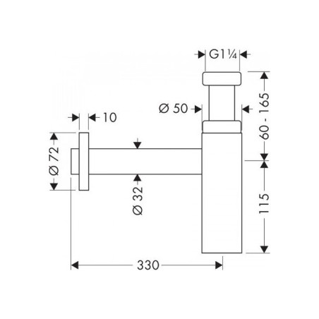 Sifons izlietnei HANSGROHE Flowstar S 1 1/4"" x 32 mm (dažādu krāsu izvēle)