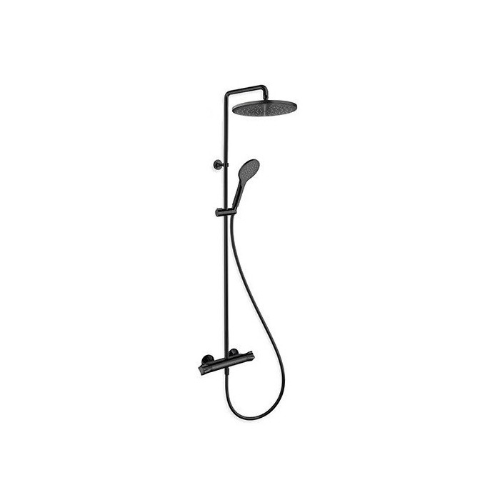 Thermostatic shower system with manual shower CRISTINA, black-matte
