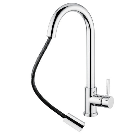 Faucet for kitchen washbasin with retractable hose BUGNATESE Kobuk (Choice of different feathers)