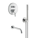 Pre-wall bathroom faucet with spout bugnatese Kobuk, chormed / scrubbed nickel / black-matte / bronze / scrub gold