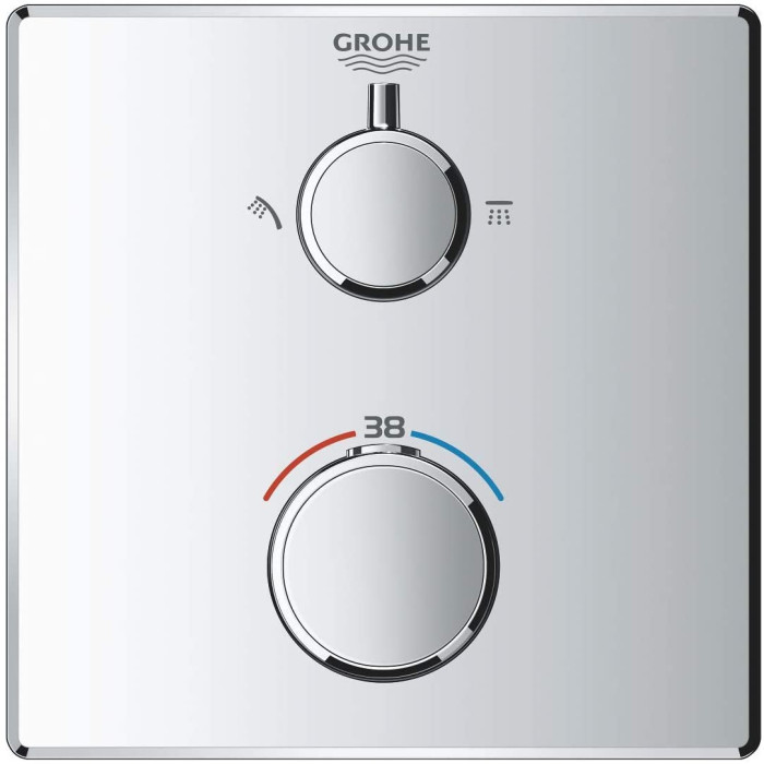 Seinaalune dušisüsteem GROHE Grohtherm Cosmopolitan 210 termostaadiga, 34734000