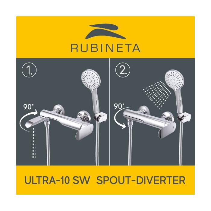 Комплекты душевых колонн RUBINETA OLO (BK)+ULTRA-10 (SW) (DV3/4) (BK)