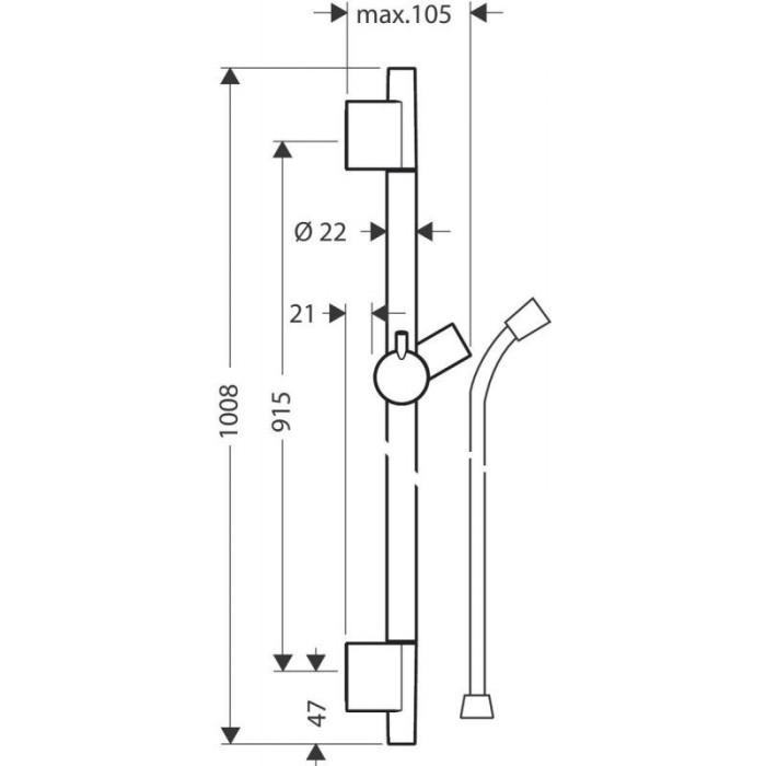 Pre-wall thermostatic shower 6 in 1 set HANSGROHE Raindance E 300