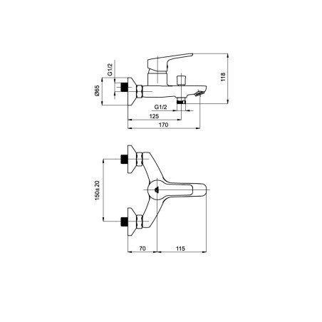 Bathroom faucet RUBINETA Uno-10/K (BK2)