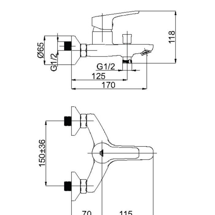 Bathroom faucet RUBINETA Uno-10 (WT)