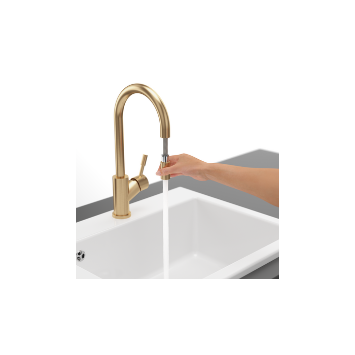 Washbasin for sink with retractable shower VILLEROY&BOCH Umbrella Flex golden feathers