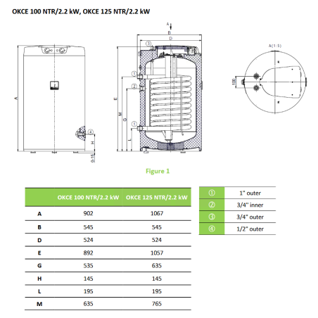Ātrgaitas kombinētais (ēkas) ūdens sildītājs DRAŽICE OKCE 100 NTR/2.2 kW, 1108701101