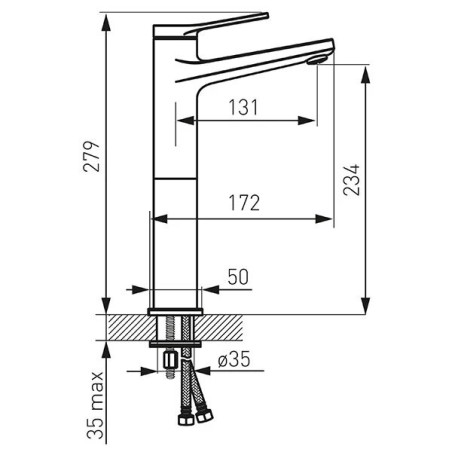 Washbasin mixer FERRO Stratos Black 234 mm, BSC2LBL