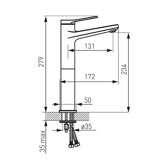 Valamusegisti FERRO Stratos Black 234 mm, BSC2LBL