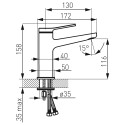 Valmusegisti FERRO Stratos Black 116 mm, BSC2BL