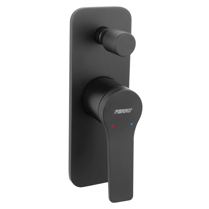 Смеситель для душа со стеной FERRO Stratos Black, BSC7PBL