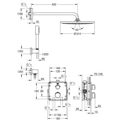 Пристенная душевая система GROHE Grohtherm, 34730000