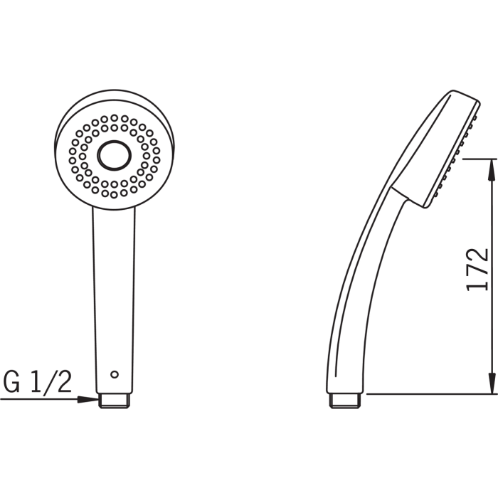 Shower head te with water saving function ORAS Natura, 242060