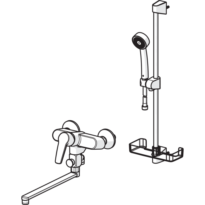 Bathroom faucet with shower stand ORAS Saga, 3945Y