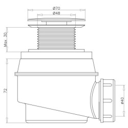 Сифон для ванны без переливания крови OMNIRES, WB01XBP