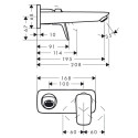 Seina sisse paigaldatav segisti valamule HANSGROHE Logis 195 mm, 71220000