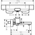 Termostata vannas - dušas jaucējkrāns HANSGROHE Ecostat E, 15774000