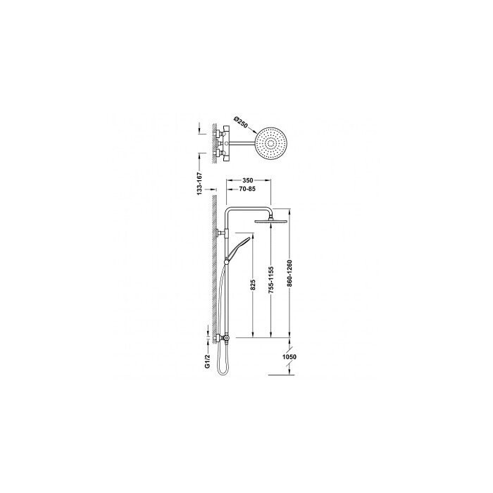 Superstructured thermostatic shower system TRESS, 21639502NM