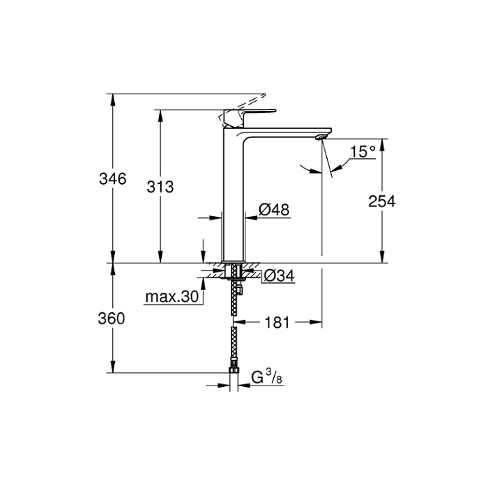 Смеситель для умывальника GROHE Lineare XL-Size, 23405001
