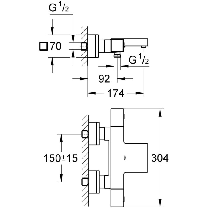 Termostaatkahur duši jaoks GROHE Grohtherm Cube, 34497000