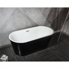 Akrilinė vonia MEPA Black I, 170 x 80 cm, (Persipylimo ir sifono dangtelio spalva pasirinktinai)