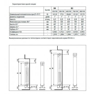 Aliuminis radiatorius FONDITAL Exclusifo 500/100 - 22 sekcijų 5