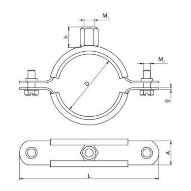 Metalinis laikiklis su triukšmo slopinimo įdėklu NICZUK METALL 12 (10-12 mm)