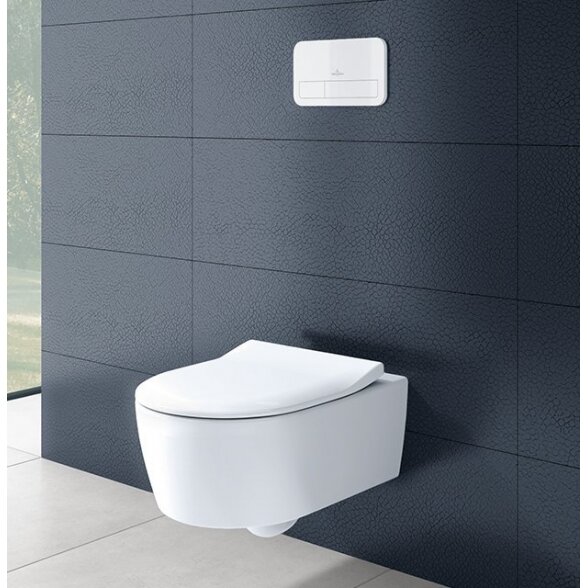 Pakabinamas WC puodas VILLEROY & BOCH Venticello DirectFlush su Slim (plonu) lėtaeigiu dangčiu, Ceramic plus danga 2
