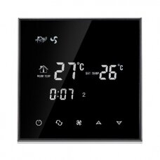 Potinkinis programuojamas patalpos termostatas su vėsinimo funkcija, juodas