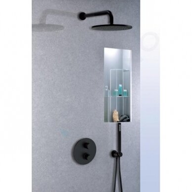 Potinkinė termostatinė dušo sistema PAFFONI Light, juoda-matinė 1