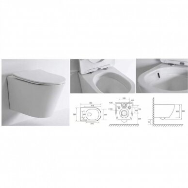Potinkinis WC komplektas MEPA (6 in 1), 8 cm rėmas, Compact, juodas mygtukas 13